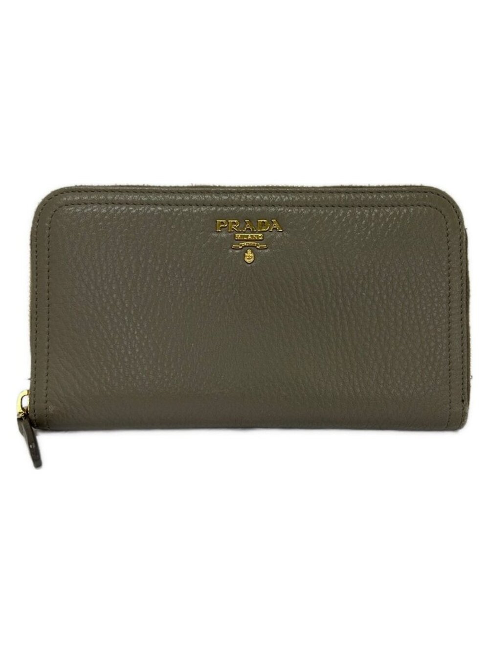 Prada Wallet Gray Zip Around Leather